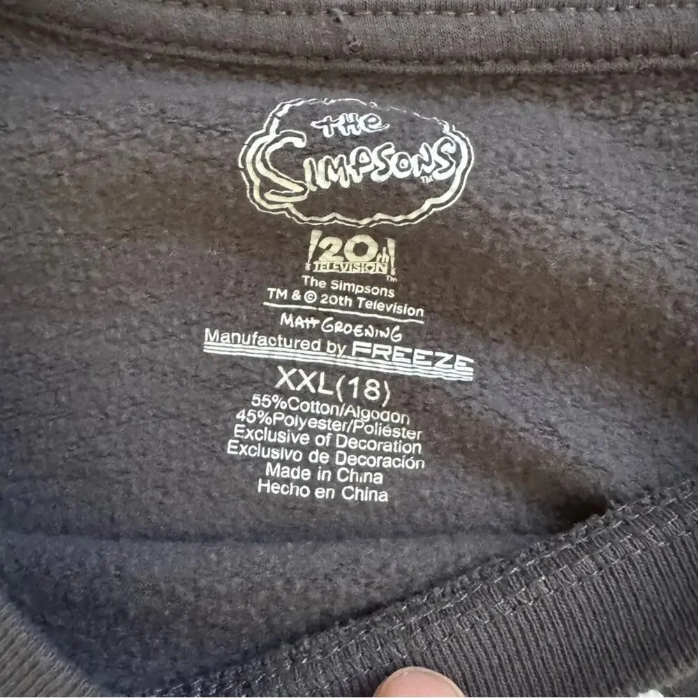 The Simpson’s Kids’ Bart Simpson “Aye Carumba”Graphic Sweatshirt Grey Size 10/12
